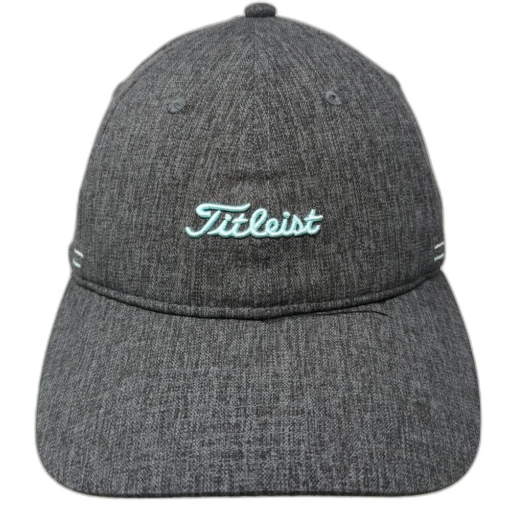 Titleist Baseball Cap Gray One Size Heathered Performance Spandex Blue Logo hat